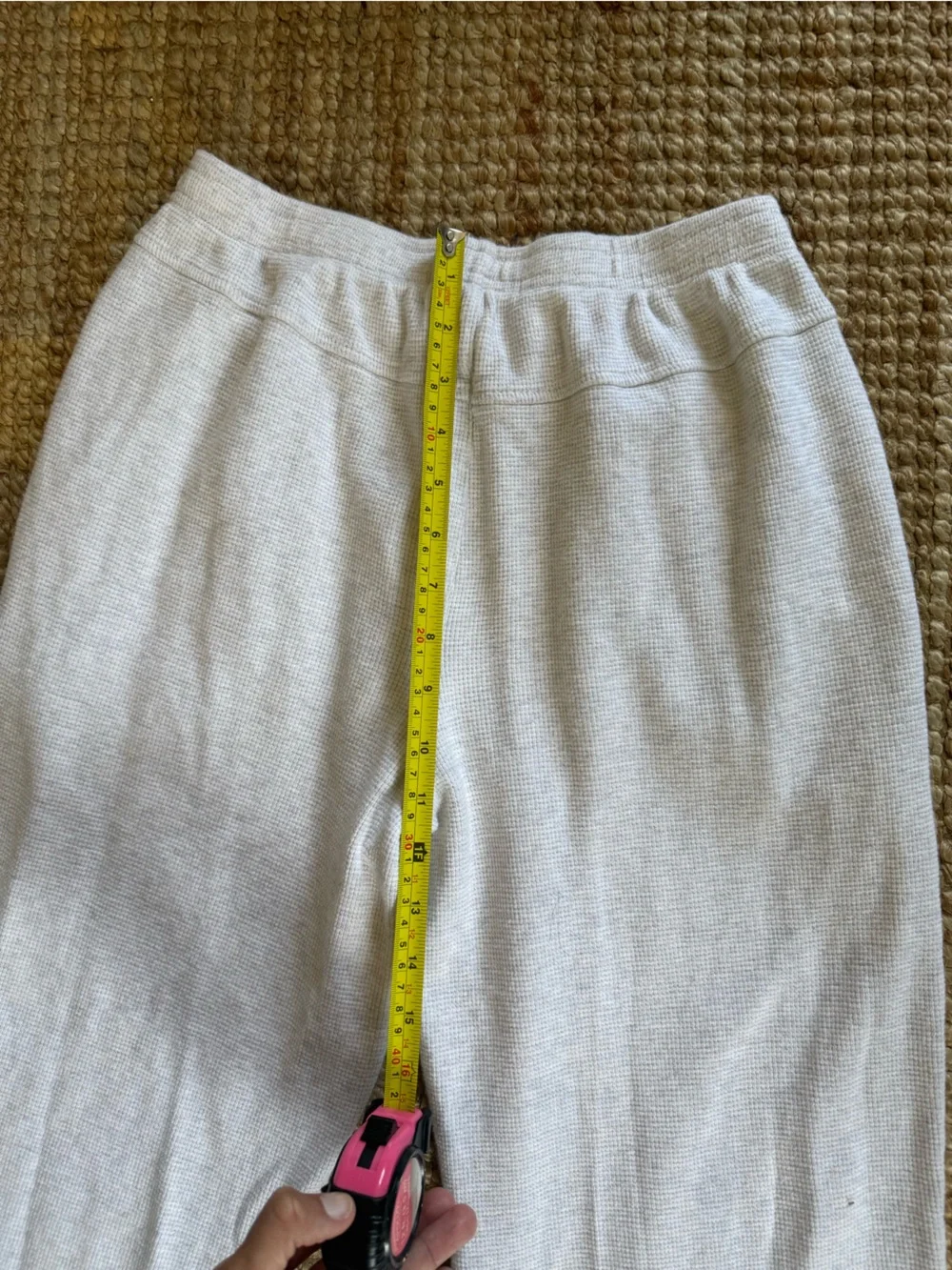 Brandy Melville Cream Waffle-Knit Lounge Pants